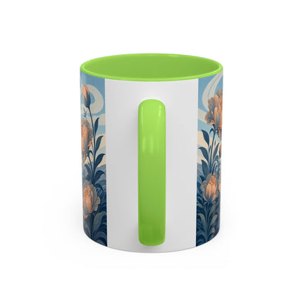 ☔🌸 The Grand Floral Journey Colorful Mug – Art Deco Travel Elegance
