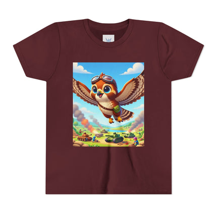 Red-Tailed Hawk in Battle Youth Short Sleeve Tee