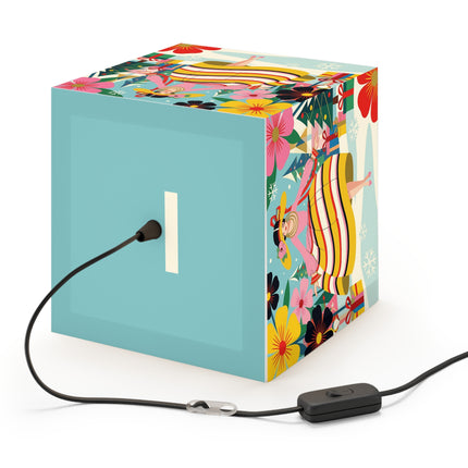 🌼🎄 The Christmas Blossom Belle Light Cube Lamp – Colorful Art Deco Holiday Fantasy