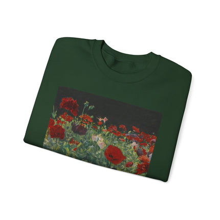 Poppies (A Study of Poppies for Carnation, Lily, Lily, Rose) by John Singer Sargent Heavy Blend™ Crewneck Sweatshirt