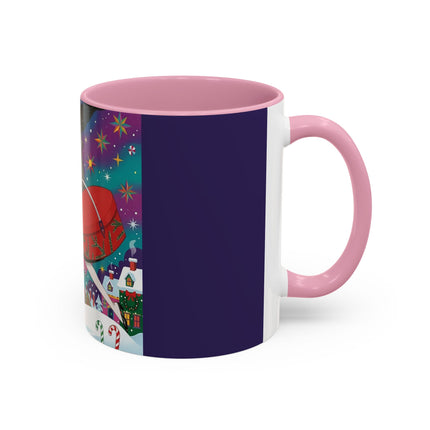 🎁✨ The Lady Of The Christmas Hatbox Colorful Mug – Art Deco Holiday Fantasy