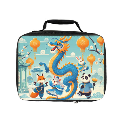 The Blue & Gold Dragon Festival Parade Lunch Bag – Joyful Celebration & Cultural Magic