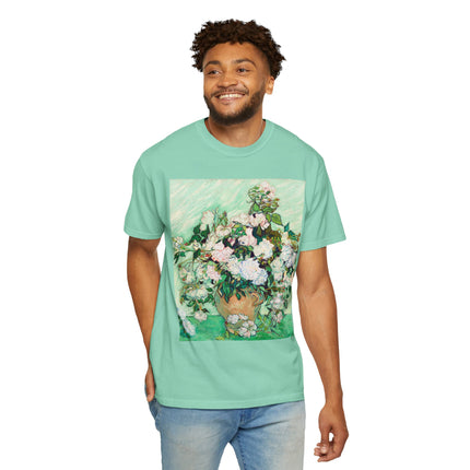 Roses by Vincent Van Gogh Unisex Garment-Dyed T-shirt