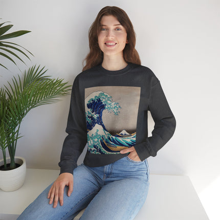 The Great Wave off Kanagawa by Katsushika Hokusai Heavy Blend™ Crewneck Sweatshirt