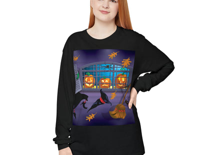 Whimsical Halloween Mischief Unisex Garment-dyed Long Sleeve T-Shirt