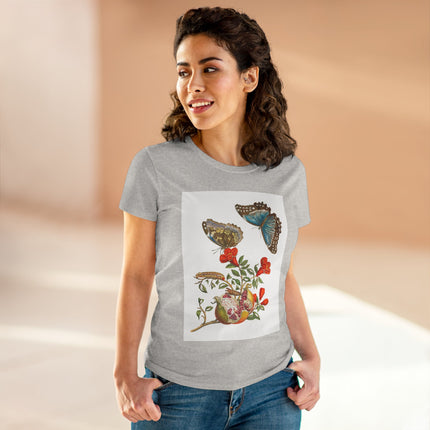 Blue Butterflies and Pomegranate Cotton Tee