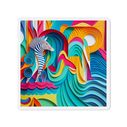 Surfing Zebra Die-Cut Magnets (5 Sizes)