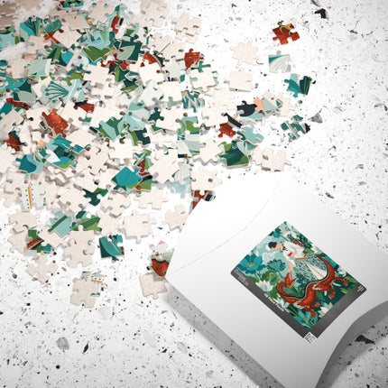 🐉🌿 The Dragon Keeper Puzzle – Art Deco Floral Fantasy