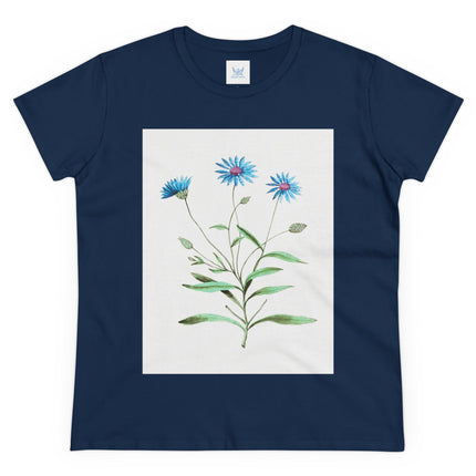 Blue Strawflower by Anselmus Boëtius de Boodt Women's Midweight Cotton Tee
