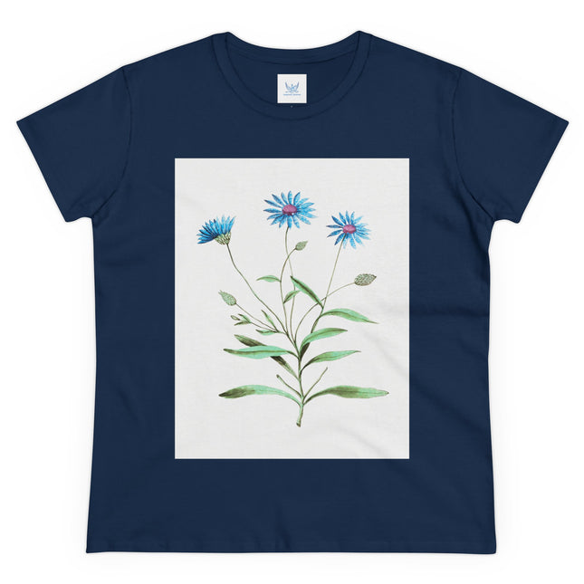Blue Strawflower by Anselmus Boëtius de Boodt Women's Midweight Cotton Tee