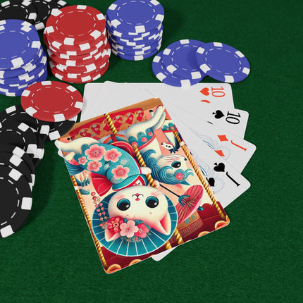 Geisha Kitten's Enchanted Carousel Ride Playing Cards