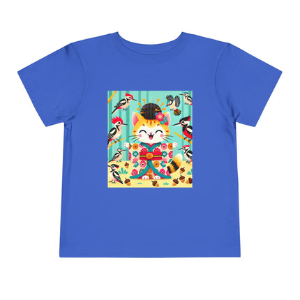 Geisha Kitten in the Woodpecker Grove Toddler Short Sleeve Tee
