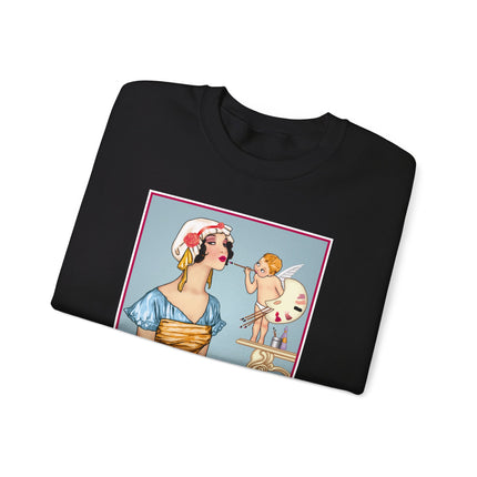 The Enchanting Painter: A Fairy's Artistic Touch Heavy Blend™ Crewneck Sweatshirt