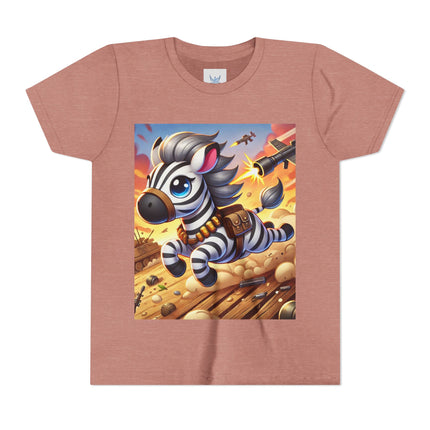 Zebra on the Run Youth Short Sleeve Tee