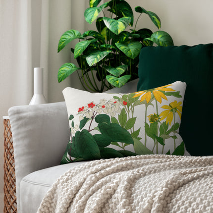 Clerodendrum & Rudbeckia by Tanigami Kônan Spun Polyester Lumbar Pillow
