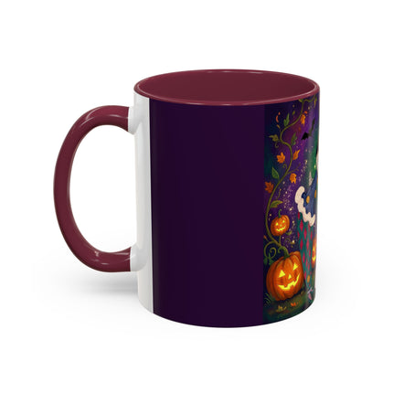 🎭🎃 The Masquerade Beneath The Pumpkin Lantern Colorful Mug – Theatrical Halloween Charm
