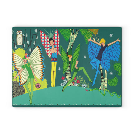 Enchanting Fairies of A Midsummer Night's Dream Glass Cutting Board