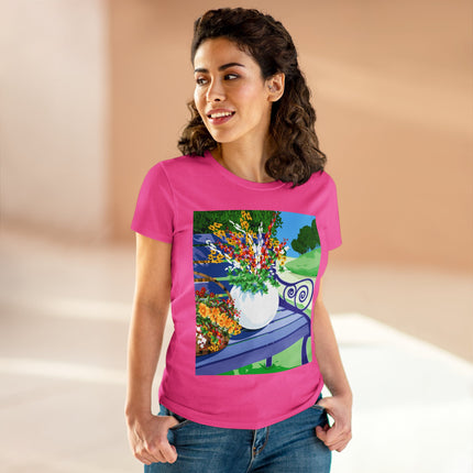 Blooming Harmony Women's Midweight Cotton Tee