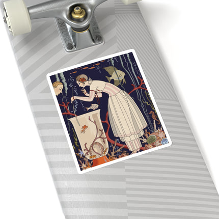 The Dazzling Little Fish by George Barbier Kiss-Cut Stickers