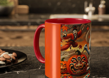 Halloween Rabbit’s Kabuki Jack-o’-Lanterns Colorful Mugs (11oz, 15oz)