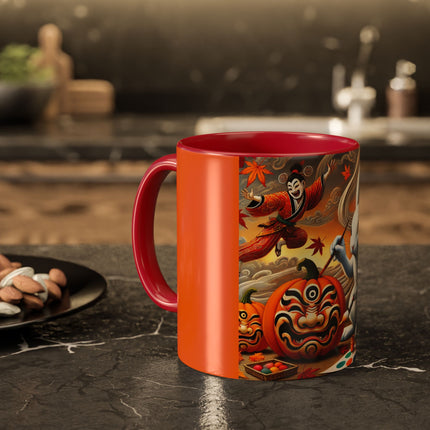 Halloween Rabbit’s Kabuki Jack-o’-Lanterns Colorful Mugs (11oz, 15oz)