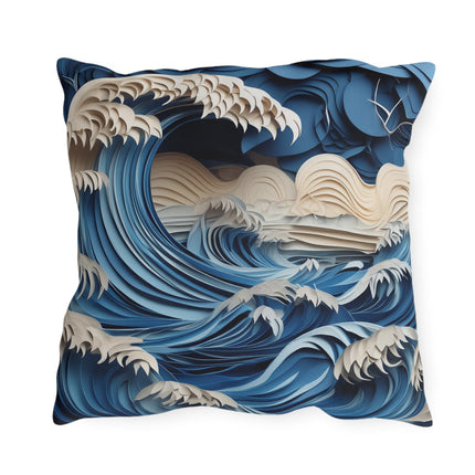 Dramatic Ocean with Crashing Waves Outdoor Pillows