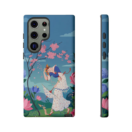 🌸☂️ The Lady Of The Falling Blossoms Phone Case – Art Deco Garden Whimsy