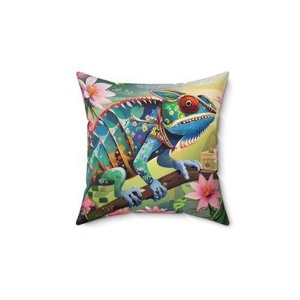 Camouflage Chameleon Spun Polyester Square Pillow