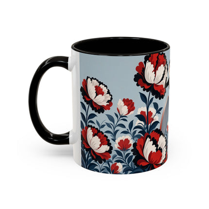 ❤️🌺 The Scarlet Blossom Dancer Colorful Mug – Art Deco Fashion Whimsy