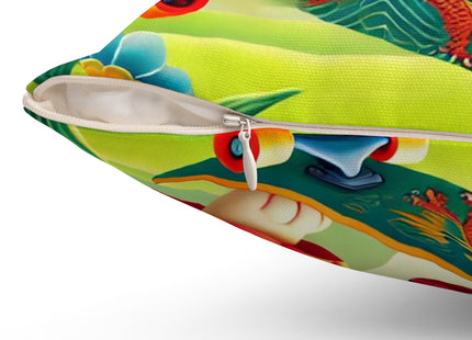 Dragon Dance on Wheels Spun Polyester Square Pillow