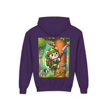 Stealthy Stripes Youth Hooded Sweatshirt – Adventure, Courage & Jungle Spirit