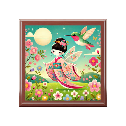 Geisha Fairy and the Hummingbird Blossom Jewelry Box