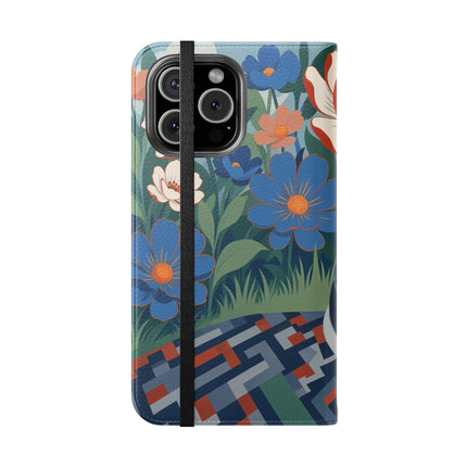 🌺🪞 The Lady Of The Grand Flower Salon Flip Case – Art Deco Floral Elegance