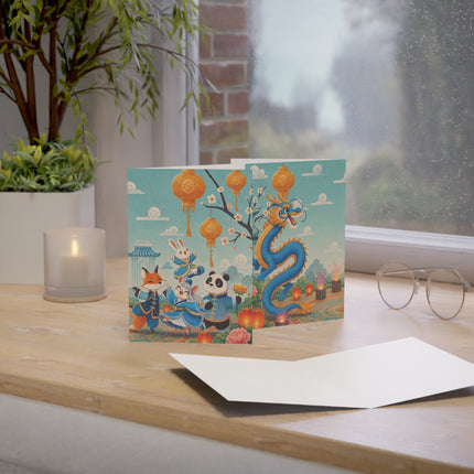 🐉🏮 The Dragon Lantern Festival Greeting Card – Whimsical Animal Celebration