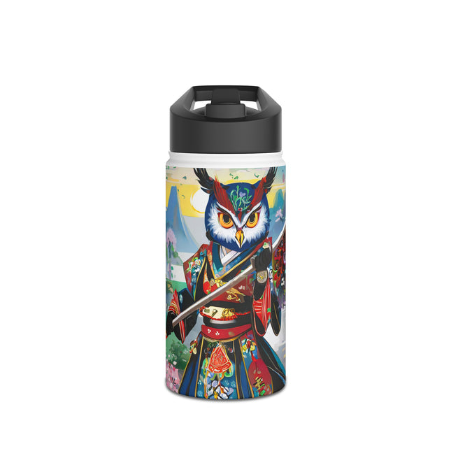 Cyberpunk Samurai Owl Stainless Steel Water Bottle