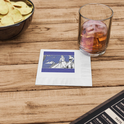 Coastal Elegance White Coined Napkins