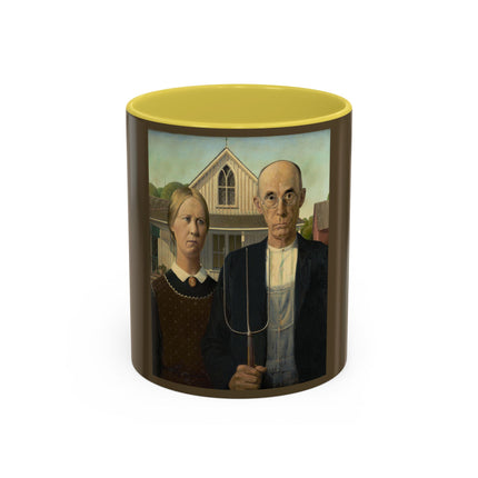 American Gothic by Grant Wood Colorful Mugs (11oz, 15oz)