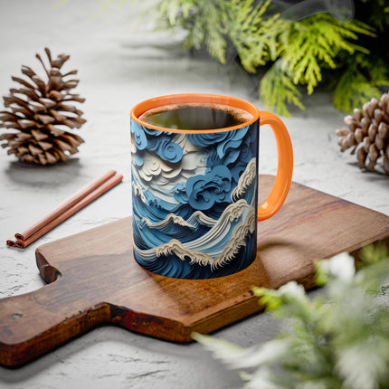 Dramatic Ocean with Crashing Waves Colorful Mugs (11oz, 15oz)