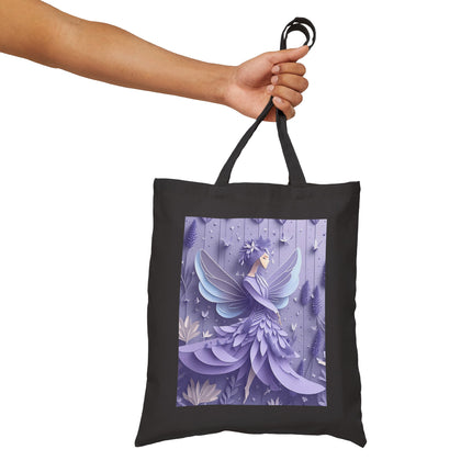 Lavender Fairy Cotton Canvas Tote Bag