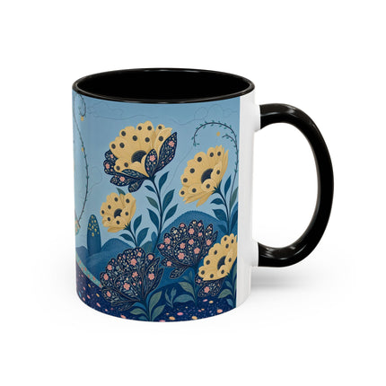 🌼🦋 The Enchanted Butterfly Garden Promenade Colorful Mug – Art Deco Floral Whimsy