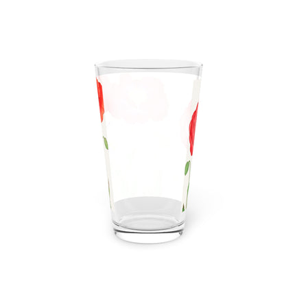 Poppies by Tanigami Kônan Pint Glass – Bold Blooms & Japanese Woodblock Elegance