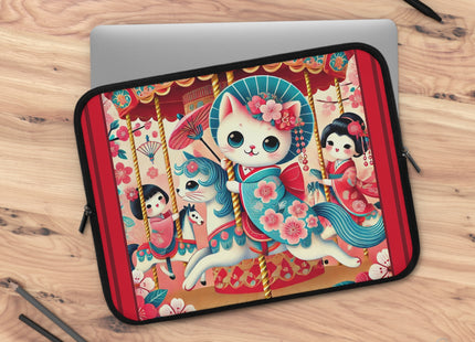 Geisha Kitten's Enchanted Carousel Laptop Sleeve