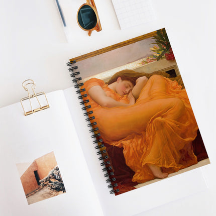 Flaming June by Frederic Leighton Spiral Notebook - Ruled Line