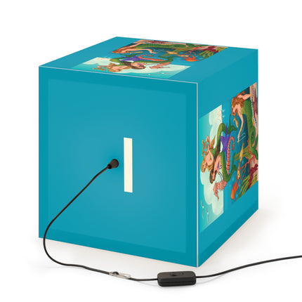 Three Mermaids with Strings of Pearls by Carlo Chiostri Light Cube Lamp