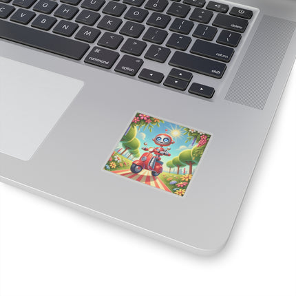 🤖🌿 The Traveling Robot Kiss-Cut Sticker – Adventure, Curiosity & Playful Discovery
