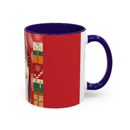 ❤️ The Lady Of The Candlelit Christmas Alcove Colorful Mug – Art Deco Holiday Elegance