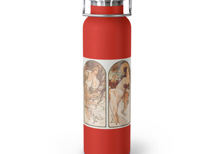 The Seasons by Alphonse Maria Mucha Copper Vacuum Insulated Bottle, 22oz