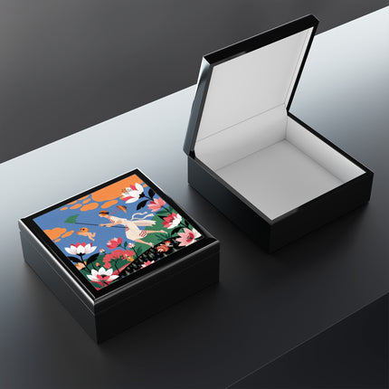 🪁🌺 The Lady Of The Flying Garden Jewelry Box – Art Deco Floral Fantasy