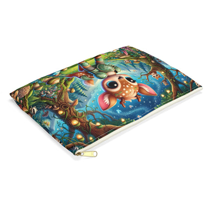 The Fawn Defender Flat Pouch – Woodland Guardian & Gentle Courage
