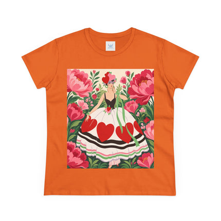 ❤️🌸 The Heart Garden Cotton Tee – Art Deco Floral Romance